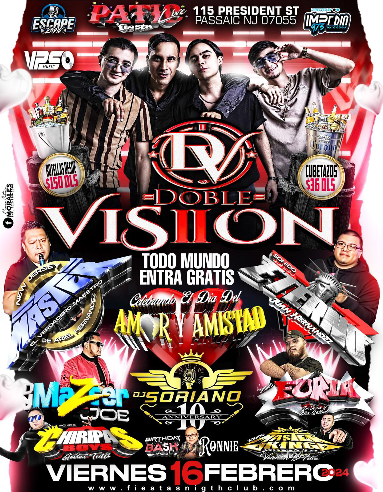 Buy tickets for DOBLE VISION, SONIDO MASTER, SONIDO ETERNO, CHIRIPAS, FURIA MASTES KING, MASTER JOE Y DJ SORIANO DOBLE VISION, SONIDO MASTER, SONIDO ETERNO, CHIRIPAS, FURIA MASTES KING, MASTER JOE Y DJ SORIANO