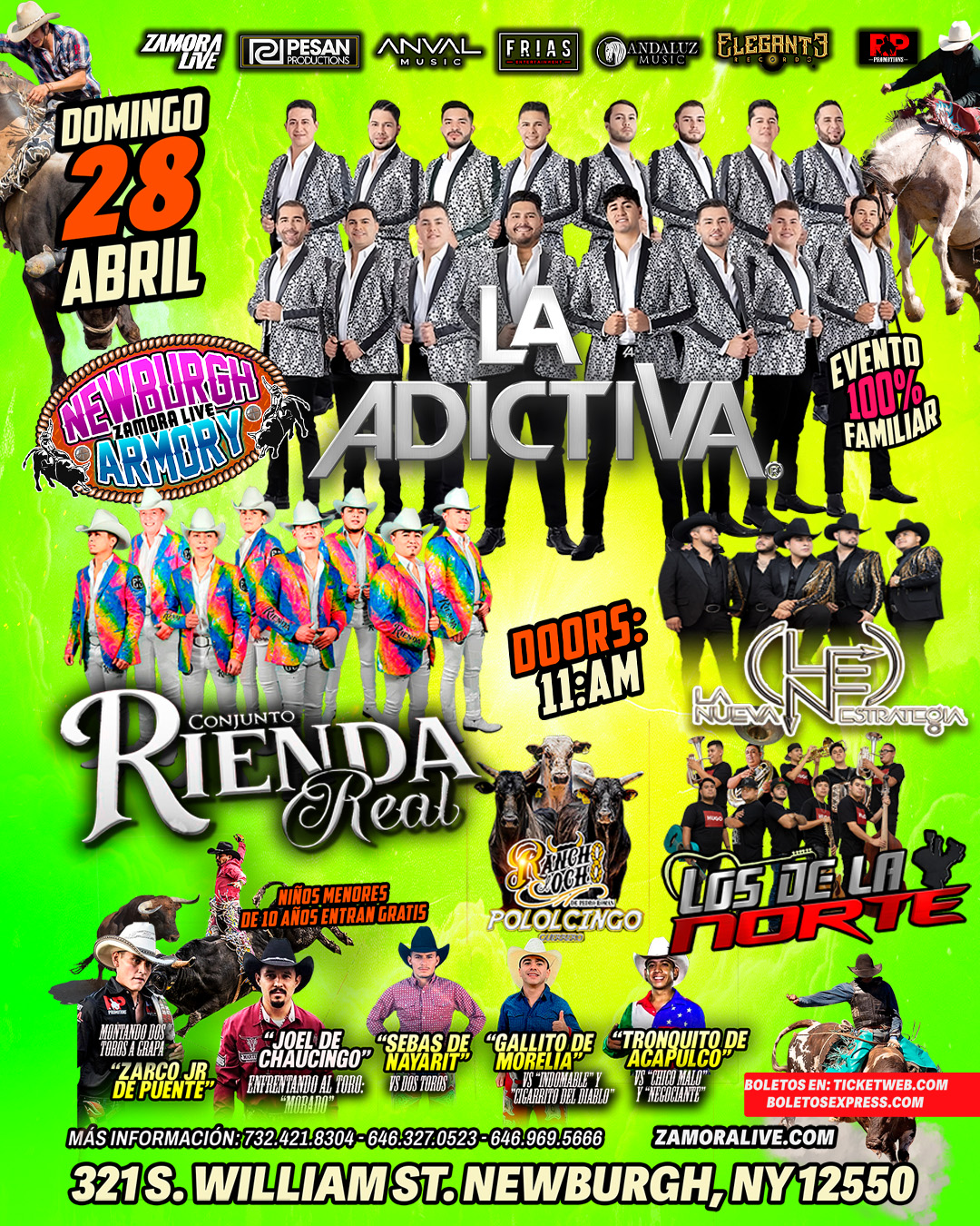 Buy tickets for La Adictiva • Conjunto Rienda Real • Rancho El Ocho y más! en Newburgh Armory (JARIPEO) La Adictiva • Conjunto Rienda Real • Rancho El Ocho y más! en Newburgh Armory (JARIPEO)