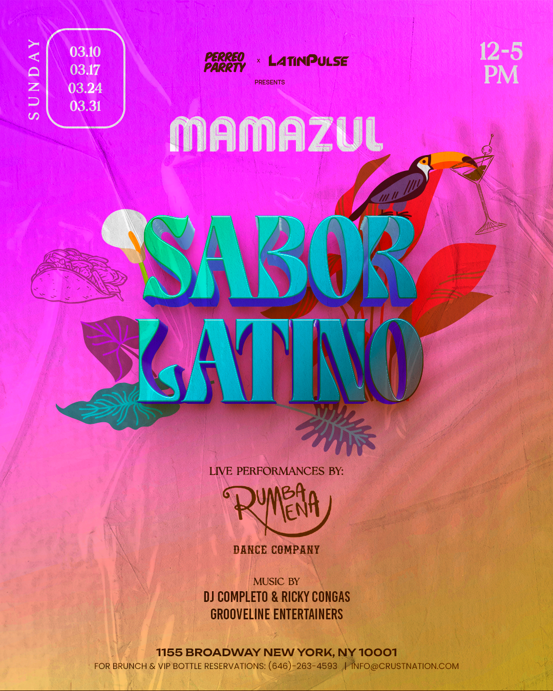 MAMAZUL - Sabor Tropical BRUNCH - LIVE Show + Latin & Reggaeton Day Party