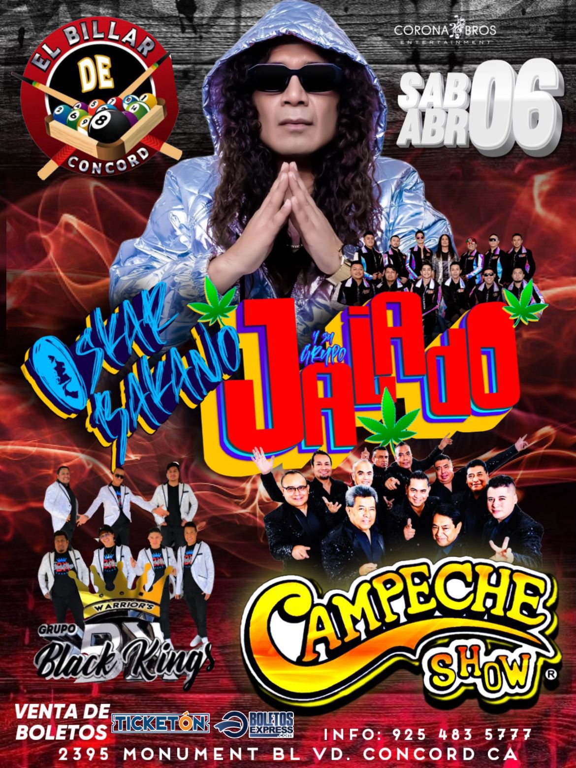 Buy tickets for Grupo Jalado de oskar bakano y Campeche Show en Concord Ca Grupo Jalado de oskar bakano y Campeche Show en Concord Ca