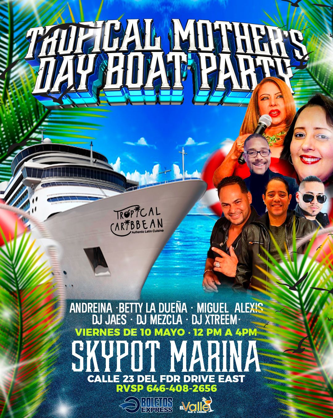 TROPICAL MOTHER'S DAY BOAT PARTY
