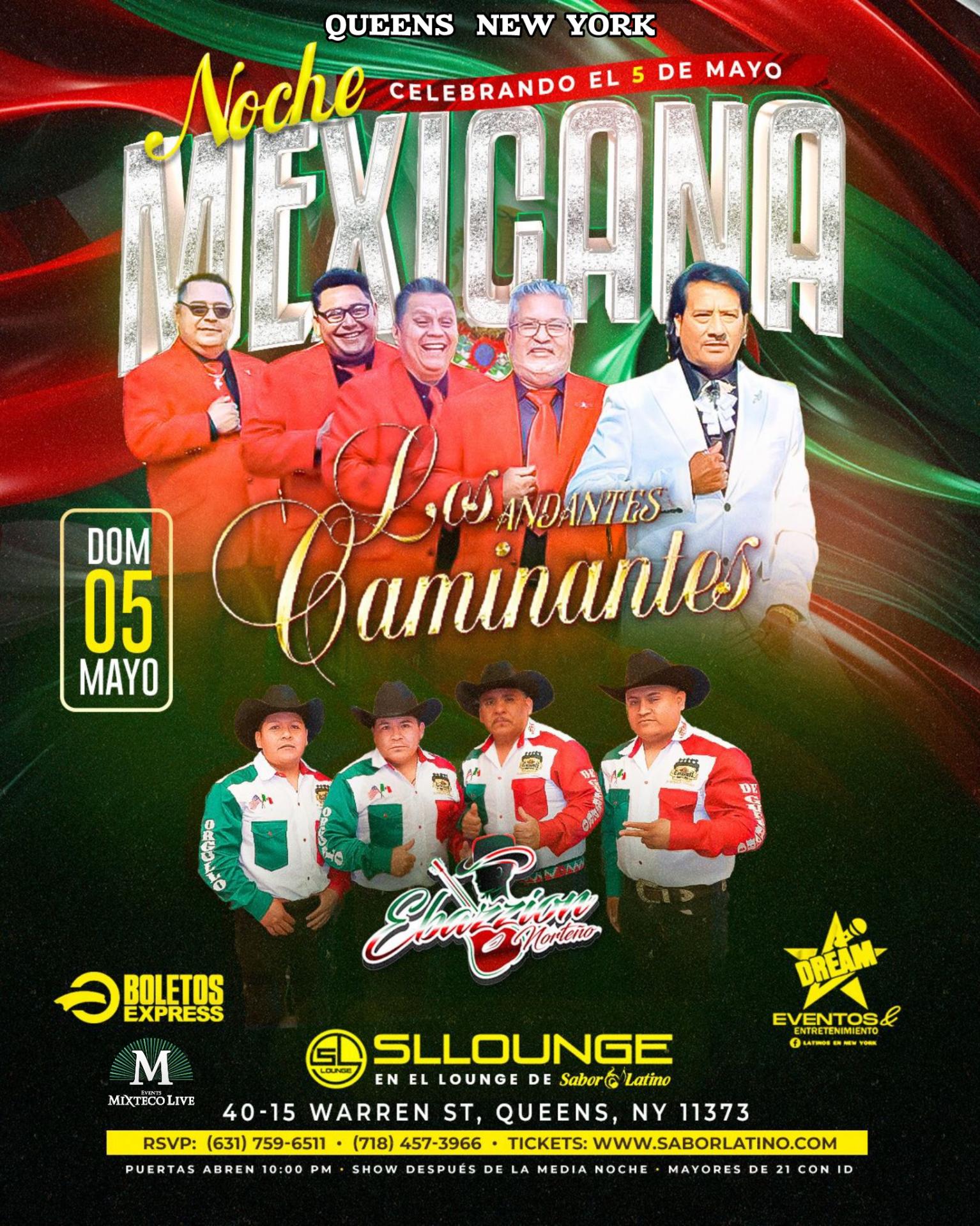 Buy tickets for LOS CAMINANTES Celebración 5 De Mayo en Sabor Latino Queens LOS CAMINANTES Celebración 5 De Mayo en Sabor Latino Queens