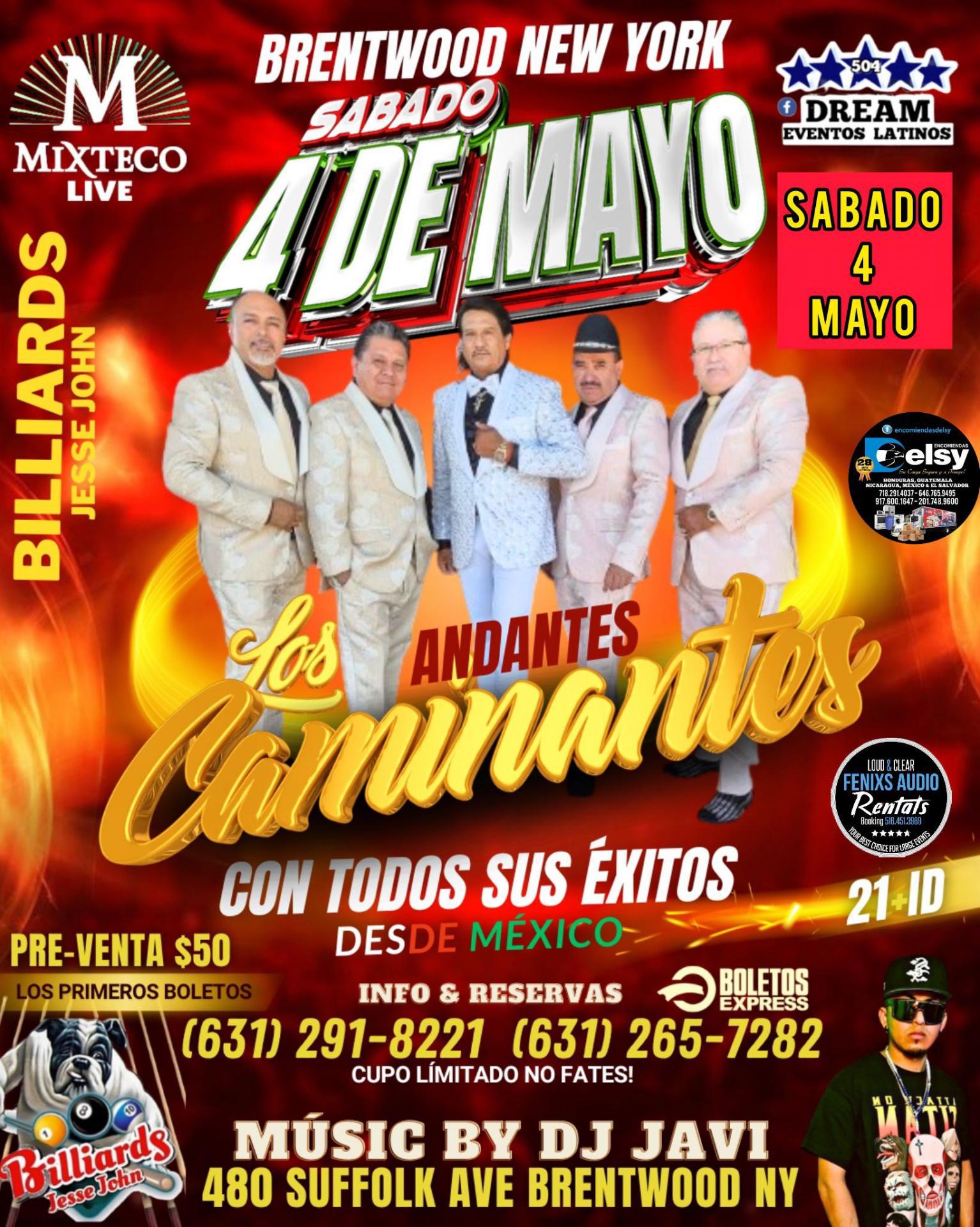 LOS CAMINANTES Sábado 4 Mayo / Brenwood NY / El billar de Jesse John