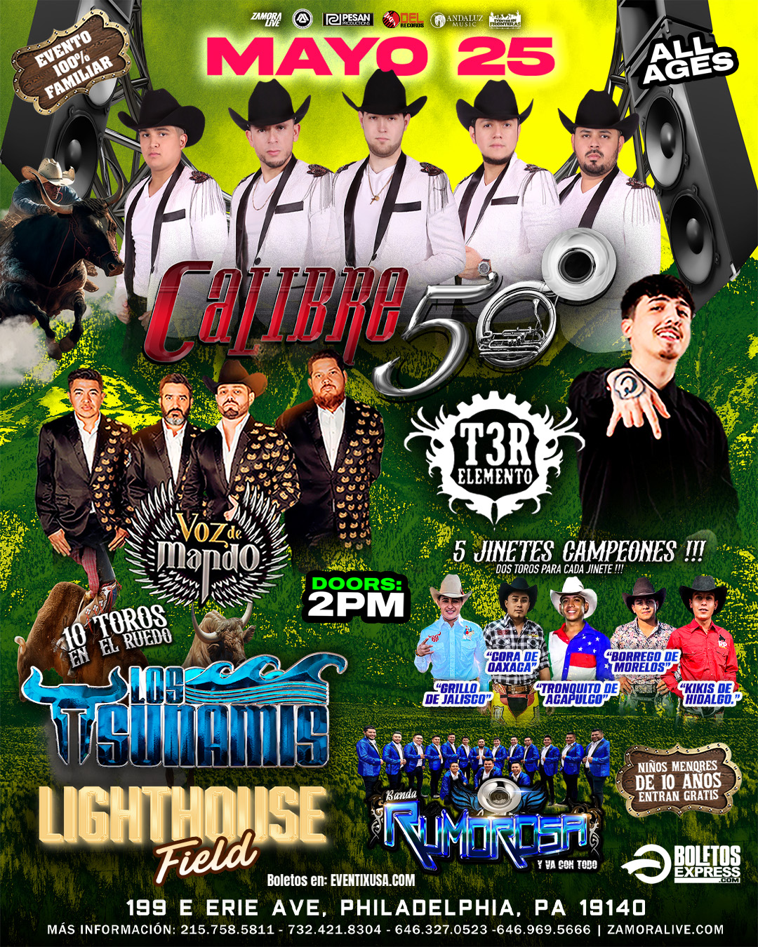 Buy tickets for Calibre 50 • Voz de Mando • y más! En Lighthouse Field (JARIPEO) Calibre 50 • Voz de Mando • y más! En Lighthouse Field (JARIPEO)