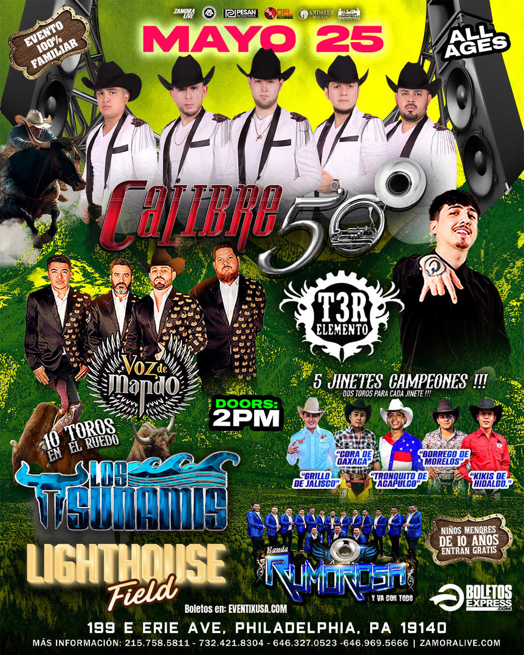 Calibre 50 • Voz de Mando • y más! En Lighthouse Field (JARIPEO)