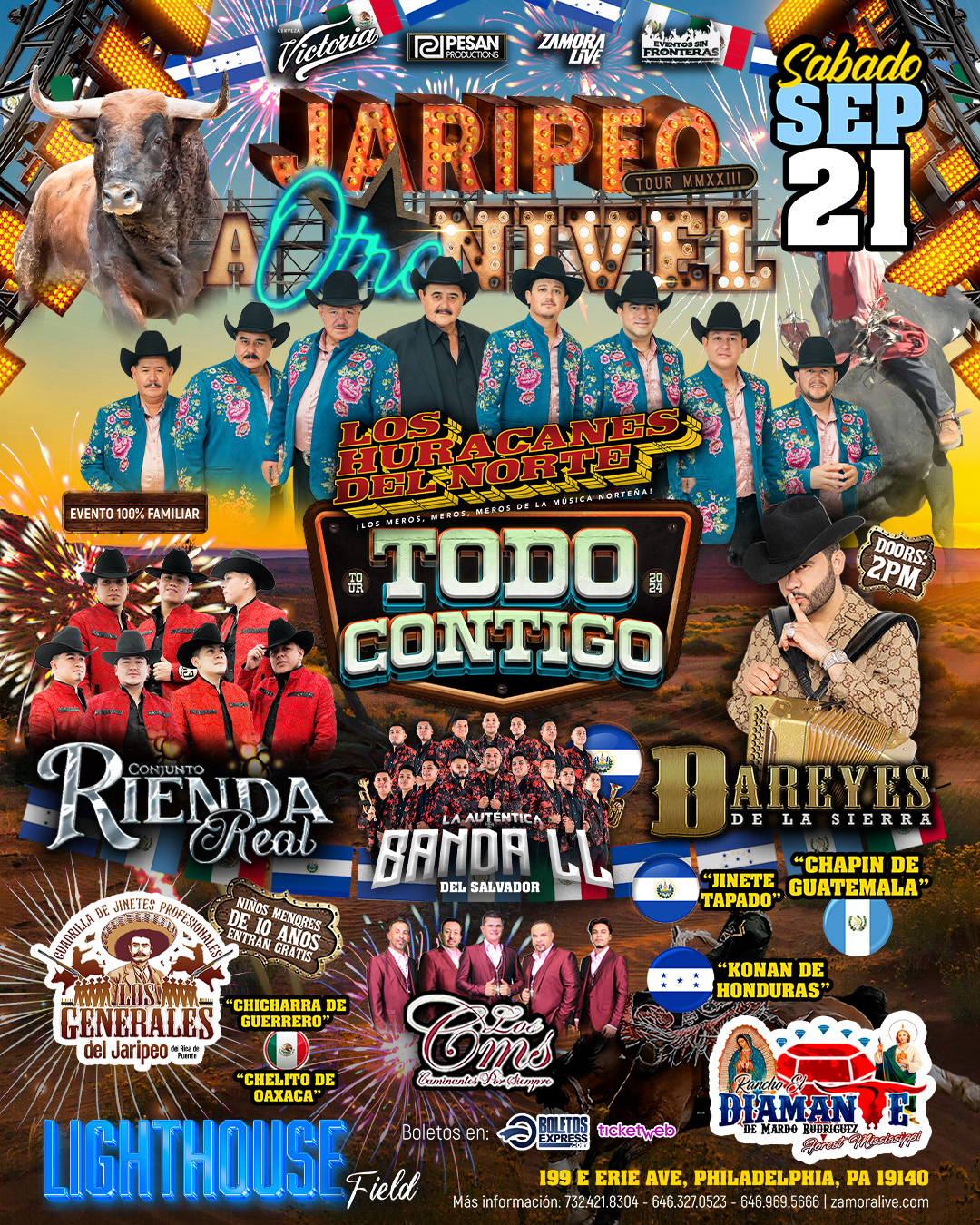 Buy tickets for Los Huracanes del Norte • Conjunto Rienda Real • Dareyes de la Sierra En Lighthouse Field (JARIPEO) Los Huracanes del Norte • Conjunto Rienda Real • Dareyes de la Sierra En Lighthouse Field (JARIPEO)