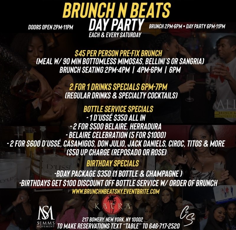 Katra Lounge NYC Saturday Brunch n Beats Day Party 2024