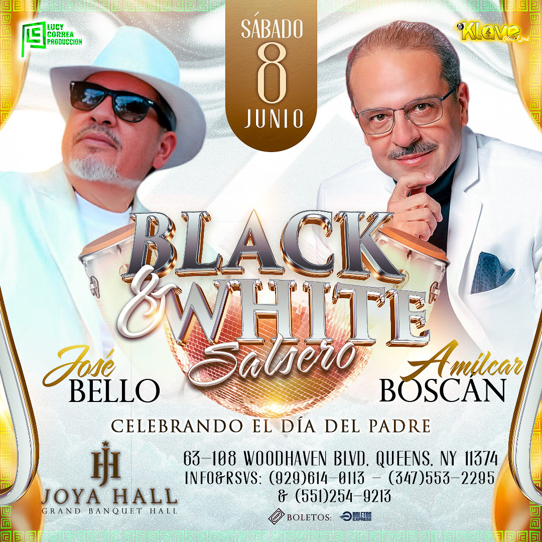 Buy tickets for Jose Bello y Amilcar Boscán - Black & White salsero Jose Bello y Amilcar Boscán - Black & White salsero