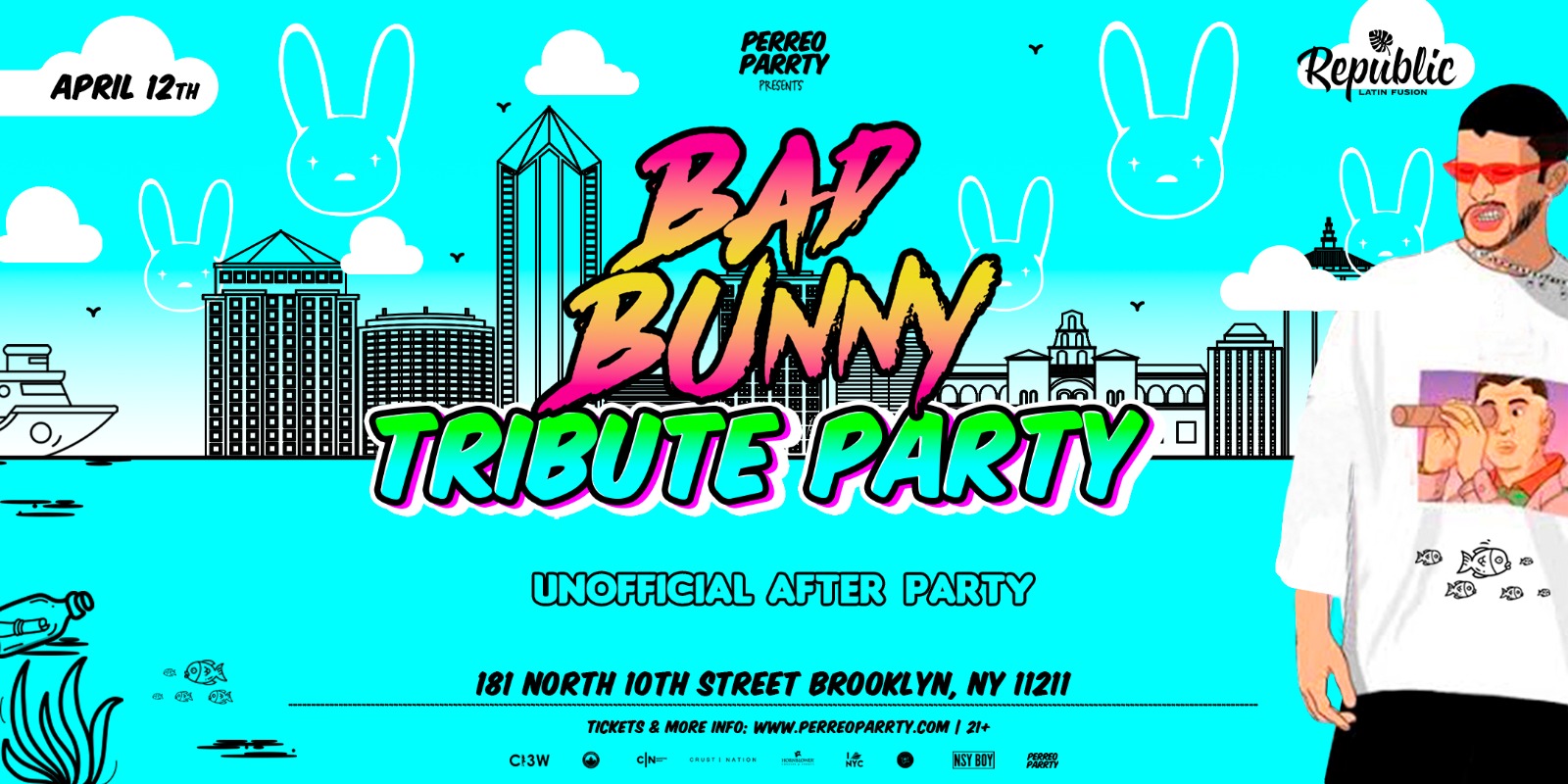Buy tickets for Bad Bunny Unofficial After Party Brooklyn - Fridays @ Republic Latin Fusion Bad Bunny Unofficial After Party Brooklyn - Fridays @ Republic Latin Fusion