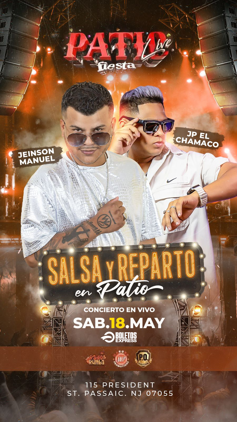 Buy tickets for JEINSON MANUEL , JP EL CHAMACO EN VIVO ! JEINSON MANUEL , JP EL CHAMACO EN VIVO !