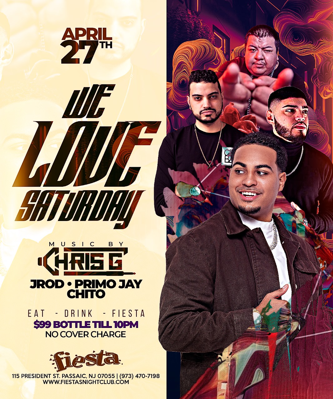Buy tickets for DJ CHRIS G, DJ JROD, DJ PRIMO JAY, DJ CHITO DJ CHRIS G, DJ JROD, DJ PRIMO JAY, DJ CHITO