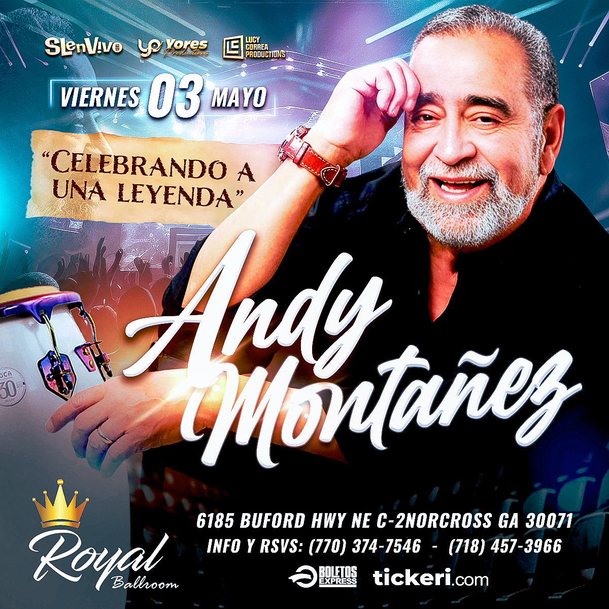 Buy tickets for ANDY MONTAÑEZ!! CELEBRANDO A UNA LEYENDA ATLANTA,GA ANDY MONTAÑEZ!! CELEBRANDO A UNA LEYENDA ATLANTA,GA