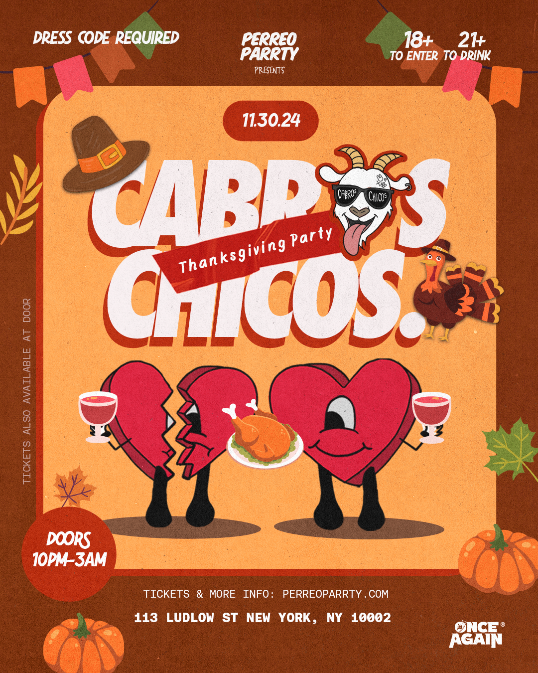 Buy tickets for Cabros Chicos - Thanksgiving Cabros Chicos - Thanksgiving