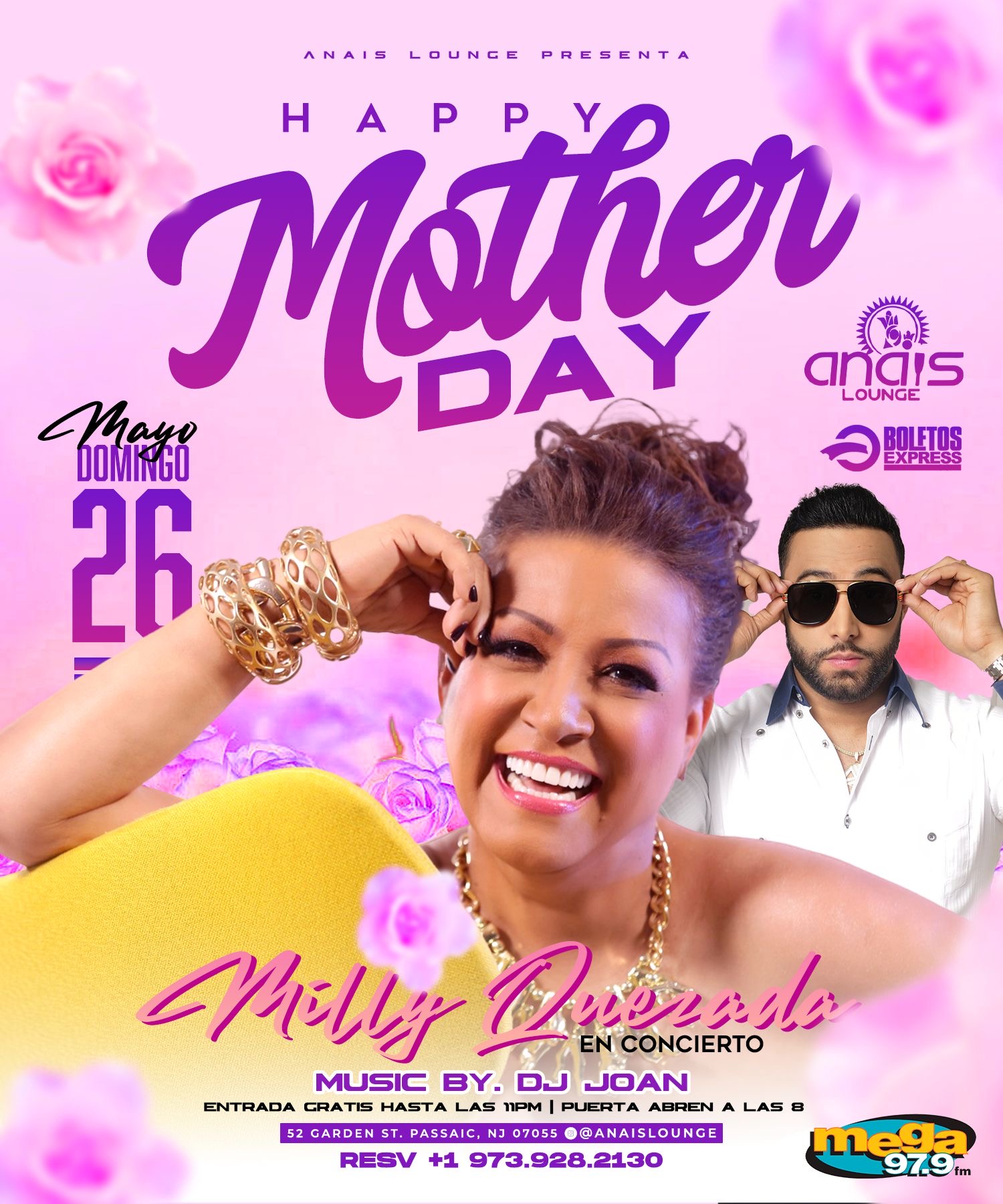 Buy tickets for EVENTO POSTPUESTO Quezada “Celebrando El Día De Las Madres Dominicanas” EVENTO POSTPUESTO Quezada “Celebrando El Día De Las Madres Dominicanas”