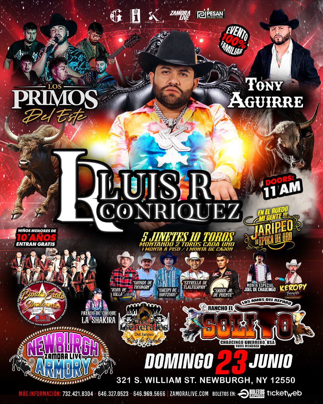 Buy tickets for Luis R Conriquez • Los Primos del Este • Tony Aguirre en Newburgh Armory Luis R Conriquez • Los Primos del Este • Tony Aguirre en Newburgh Armory