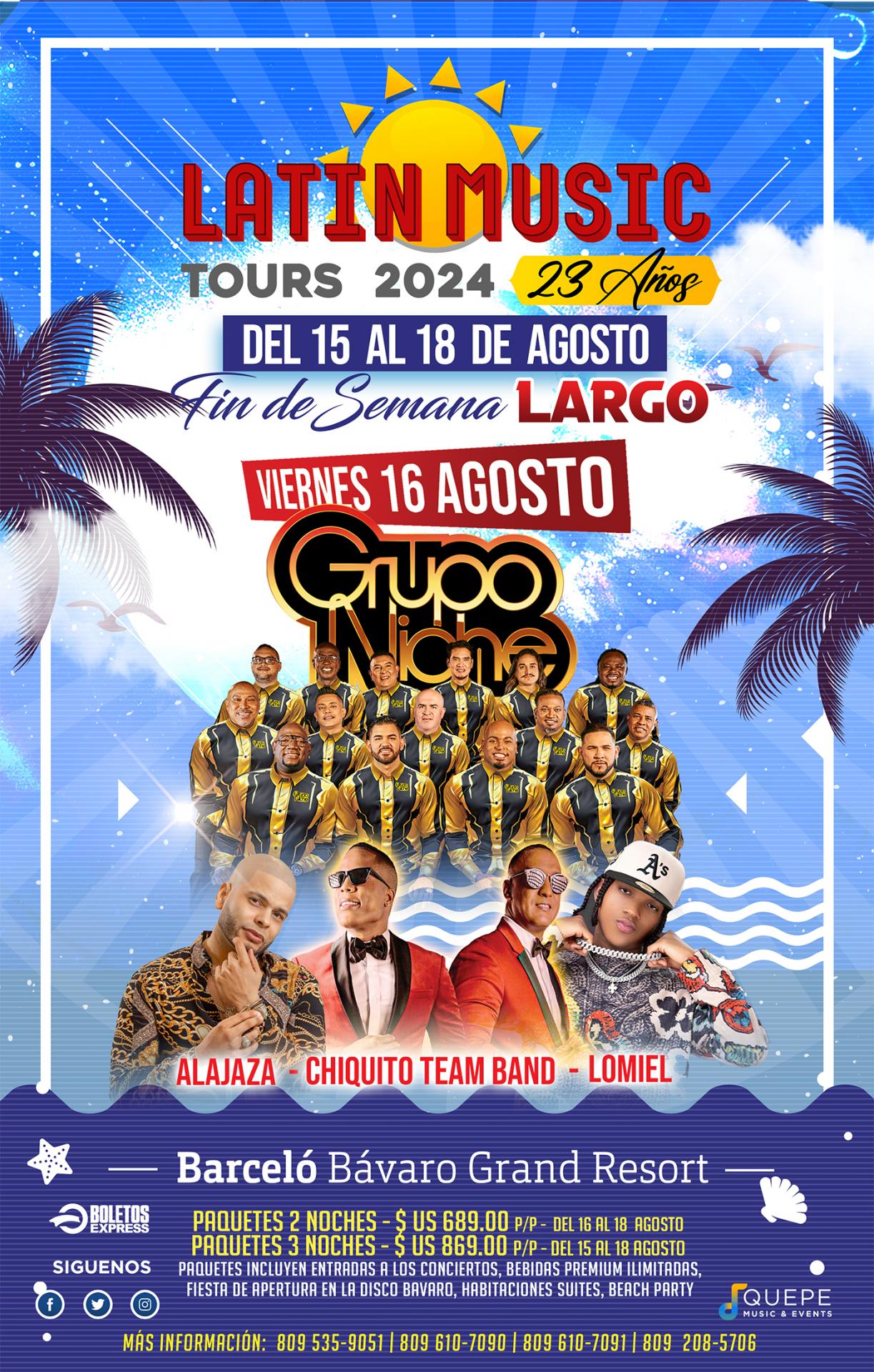 Buy tickets for LATIN MUSIC TOUR 2024 LATIN MUSIC TOUR 2024