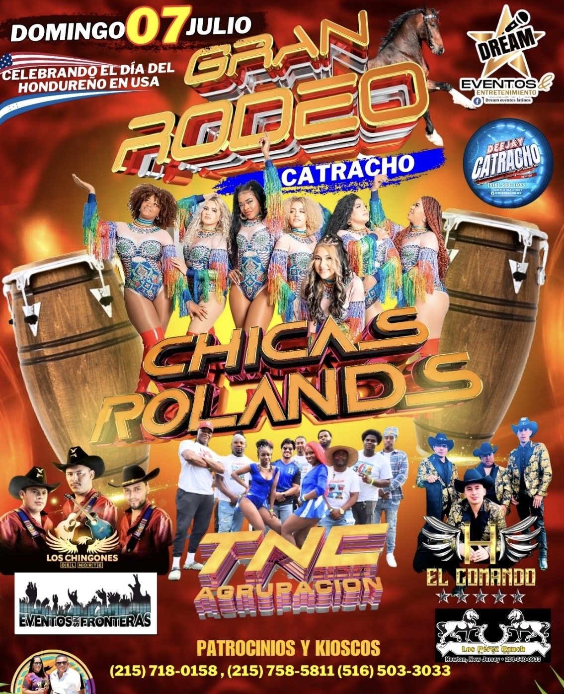 Rodeo Catracho / Jaripeo /  Chicas Roland’s y más grupos / Philadelphia/ Día del Hondureño Usa