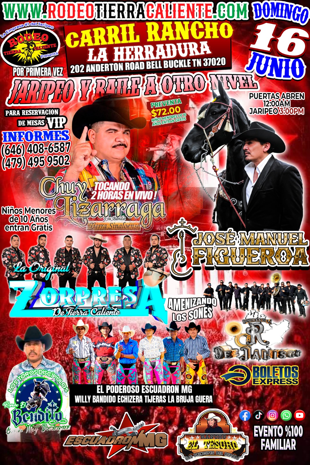 Buy tickets for JARIPEO CON CHUY LIZARRAGA Y SU BANDA TIERRA SINALOENSE JARIPEO CON CHUY LIZARRAGA Y SU BANDA TIERRA SINALOENSE