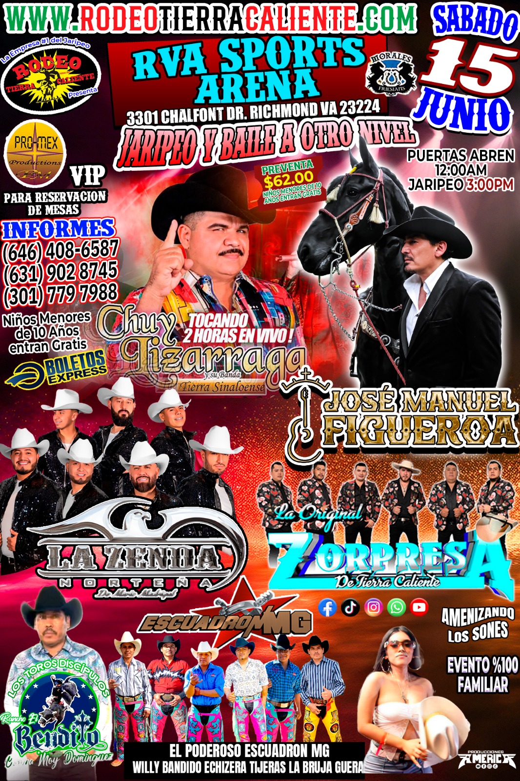 Buy tickets for JARIPEO & BAILE CON CHUY LIZARRAGA Y SU BANDA TIERRA SINALOENSE JARIPEO & BAILE CON CHUY LIZARRAGA Y SU BANDA TIERRA SINALOENSE
