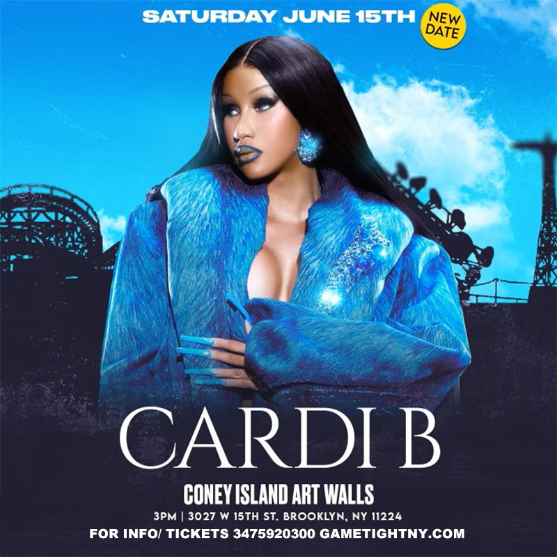 Buy tickets for Cardi B live at the Coney Island Art Walls 2024 Cardi B live at the Coney Island Art Walls 2024