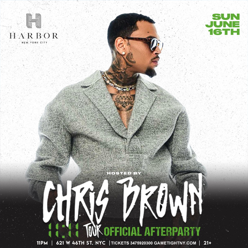 Buy tickets for Chris Brown live 11:11 Tour Official Harbor NYC After Party 2024 Chris Brown live 11:11 Tour Official Harbor NYC After Party 2024