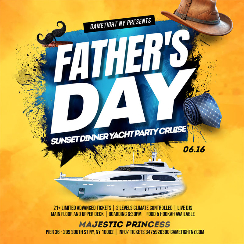 Buy tickets for Father's Day Sunset Dinner Majestic Princess Yacht Party Cruise 2024 Father's Day Sunset Dinner Majestic Princess Yacht Party Cruise 2024
