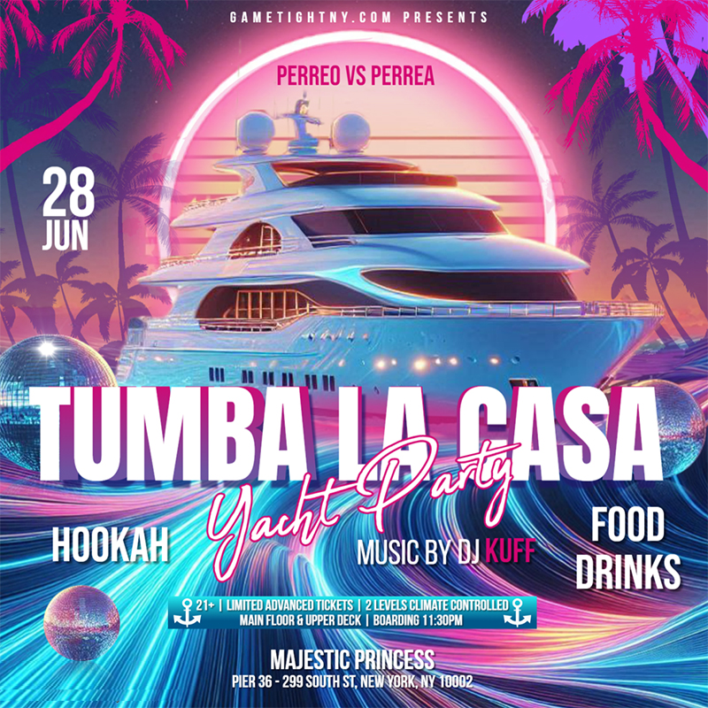 Buy tickets for NYC Perreo vs Perrea Tumba La Casa Majestic Yacht Party Cruise 2024 NYC Perreo vs Perrea Tumba La Casa Majestic Yacht Party Cruise 2024