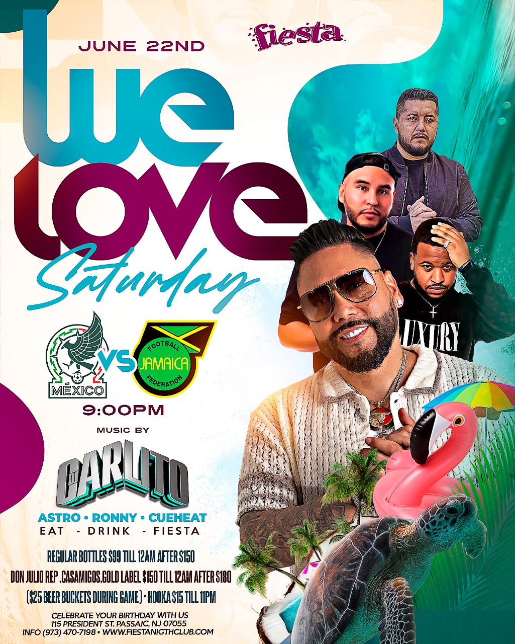 Buy tickets for DJ CARLITO, ASTRO, RONNY, CUEHEAT PARTIDO MEXICO VS. JAMAICA DJ CARLITO, ASTRO, RONNY, CUEHEAT PARTIDO MEXICO VS. JAMAICA