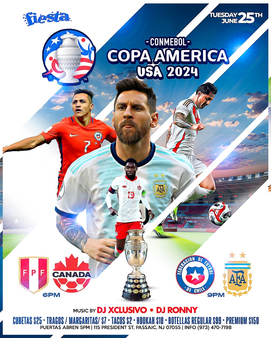 Buy tickets for DJ XCLUSIVO, DJ RONNY COPA CONMEBOL: PERU VS CANADA Y CHILE VS. ARGENTINA DJ XCLUSIVO, DJ RONNY COPA CONMEBOL: PERU VS CANADA Y CHILE VS. ARGENTINA