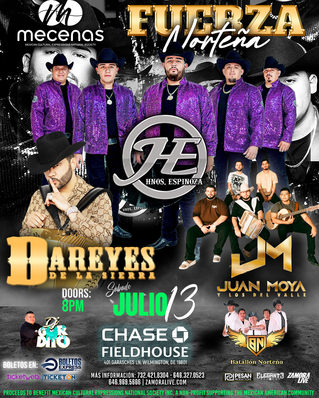Buy tickets for Hermanos Espinoza • Dareyes de La Sierra • y más! En Chase Fieldhouse Hermanos Espinoza • Dareyes de La Sierra • y más! En Chase Fieldhouse
