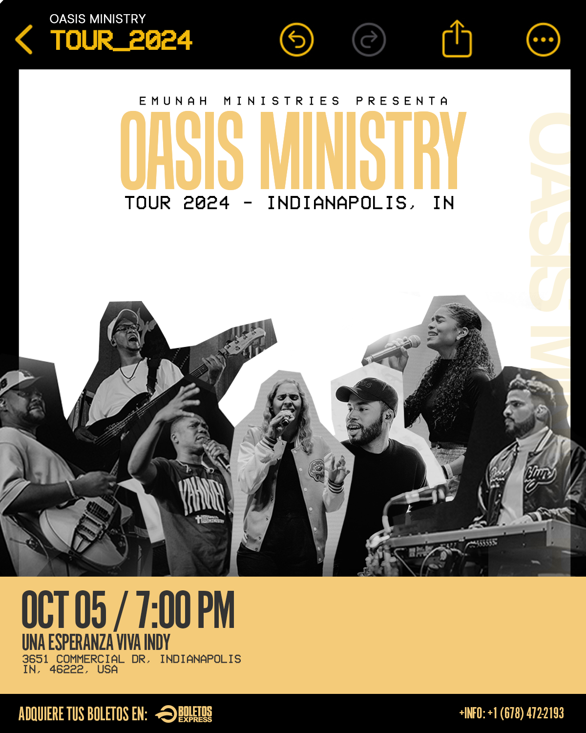 OASIS MINISTRYTOUR 2025 Tickets BoletosExpress