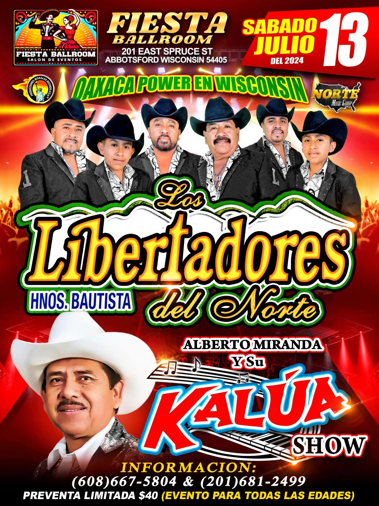 Buy tickets for Los Libertadores del Norte Y Kalua Show Los Libertadores del Norte Y Kalua Show