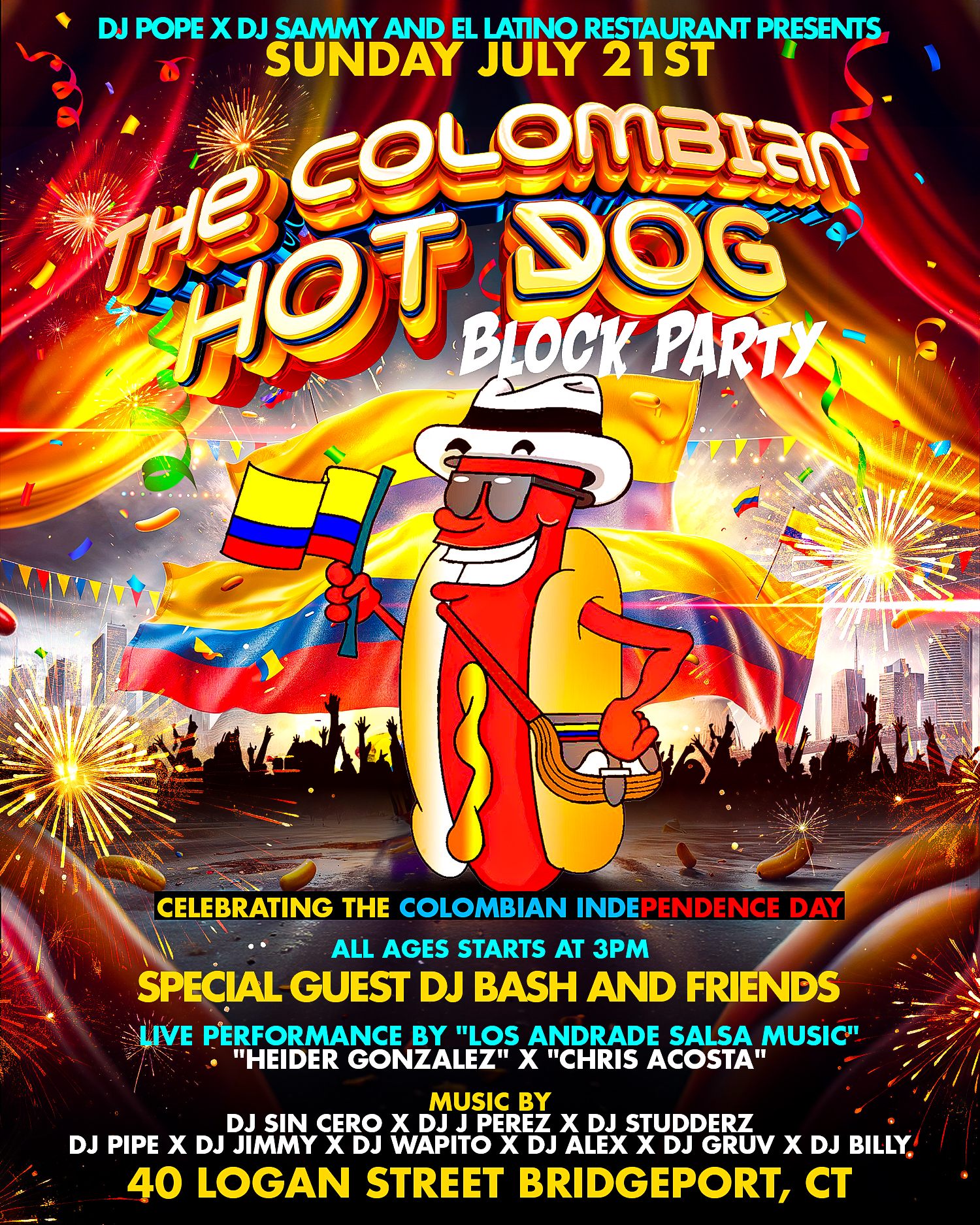 Buy tickets for THE COLOMBIAN HOT DOG BLOCK PARTY THE COLOMBIAN HOT DOG BLOCK PARTY