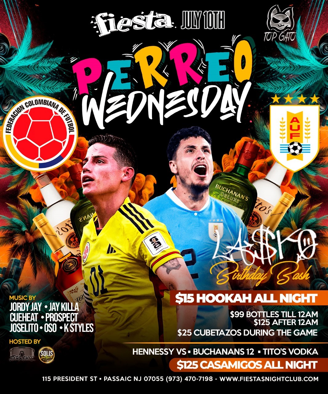 Buy tickets for DJ JORDY JAY, JAY KILLA, CUEHEAT, PROSPECT, JOSELITO, OSO, K STYLES; SEMIFINAL COPA AMERICA COLOMBIA VS. URUGUAY DJ JORDY JAY, JAY KILLA, CUEHEAT, PROSPECT, JOSELITO, OSO, K STYLES; SEMIFINAL COPA AMERICA COLOMBIA VS. URUGUAY