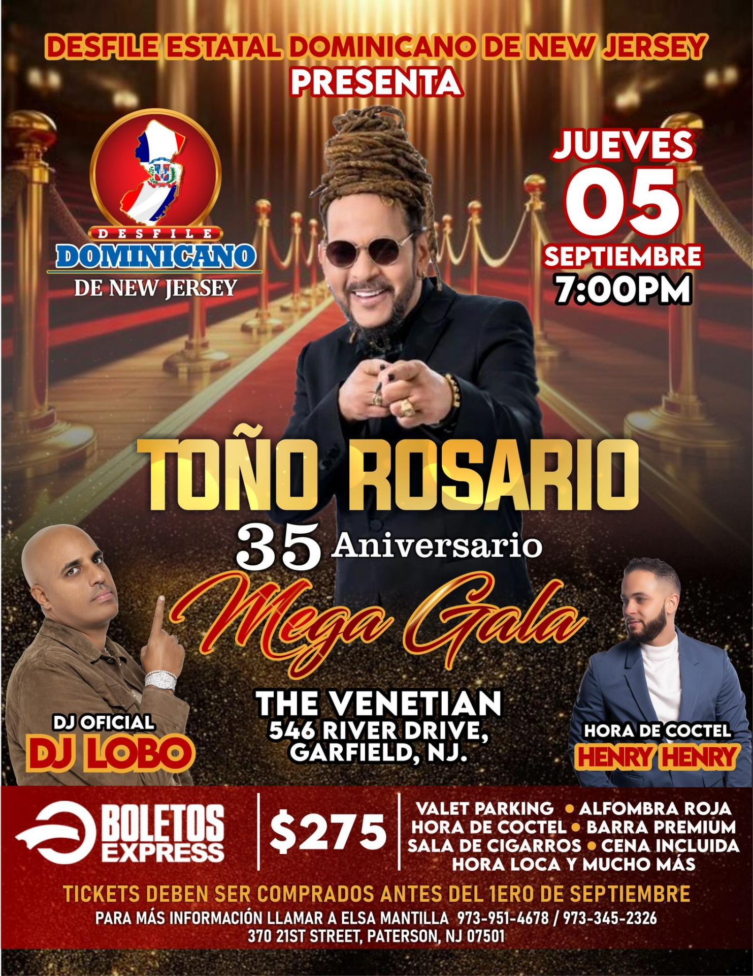Buy tickets for TOÑO ROSARIO 35 ANIVERSARIO MEGA GALA TOÑO ROSARIO 35 ANIVERSARIO MEGA GALA