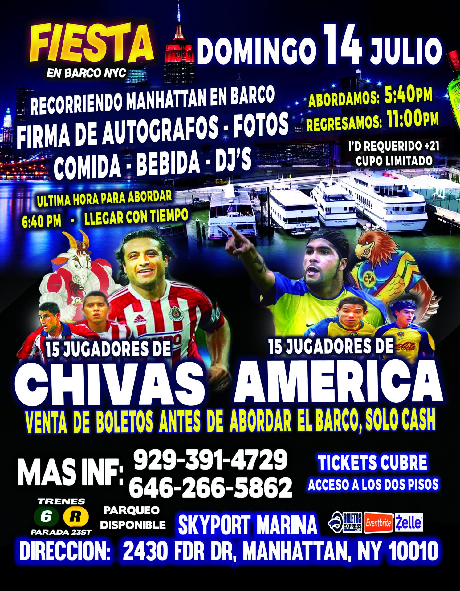 Buy tickets for RECORRIDO EN BARCO CON LEYENDAS - AMERICA VS CHIVAS RECORRIDO EN BARCO CON LEYENDAS - AMERICA VS CHIVAS