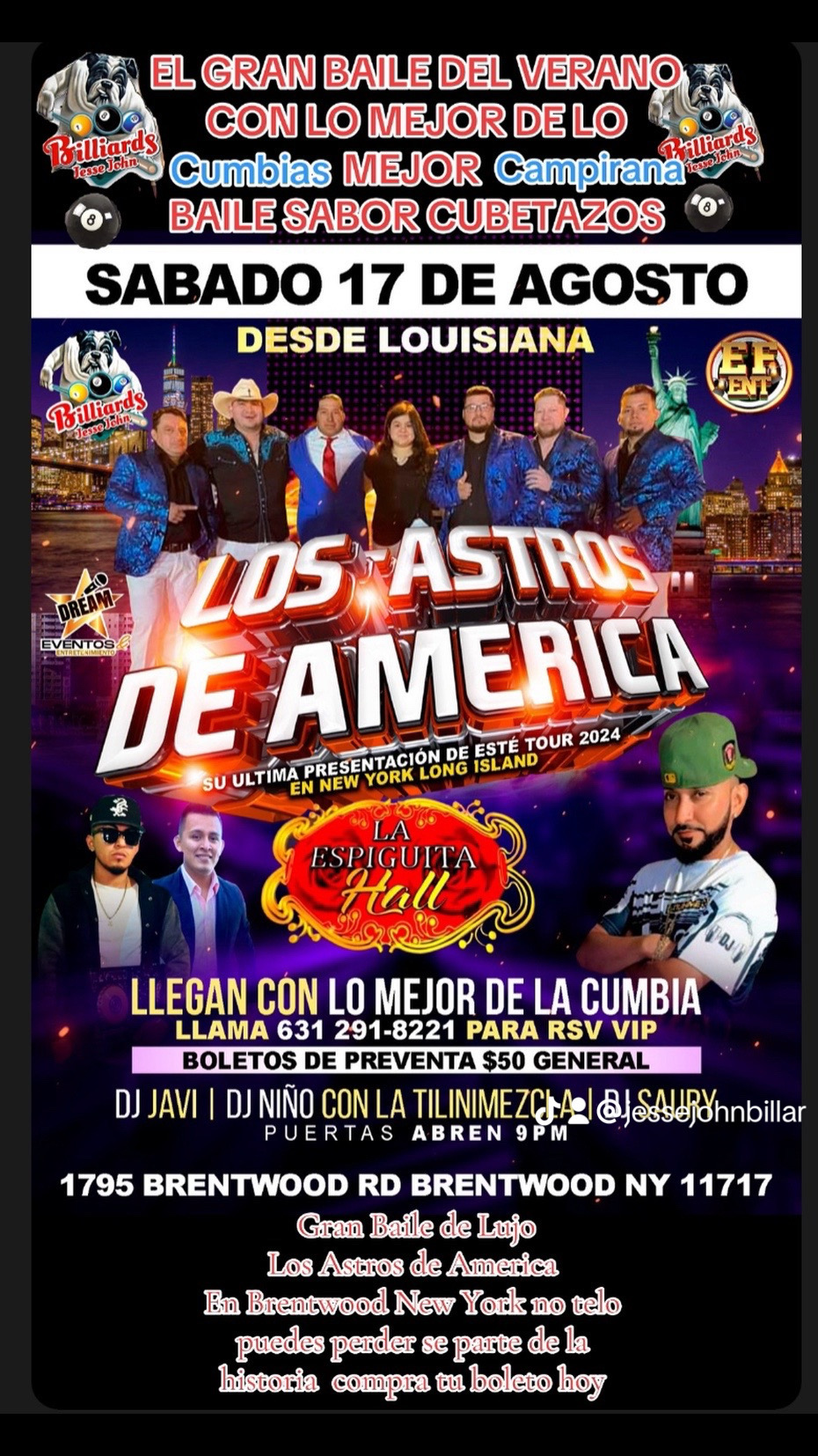 Buy tickets for LOS ASTROS DE AMERICA & DJ NIÑO BRENTWOOD NEW YORK LOS ASTROS DE AMERICA & DJ NIÑO BRENTWOOD NEW YORK