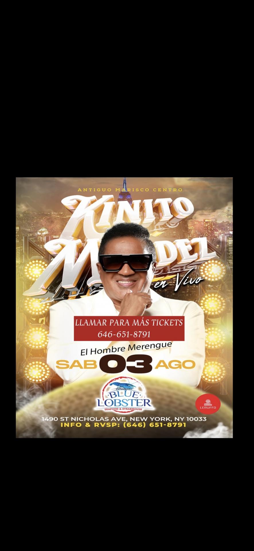 Buy tickets for KINITO MÉNDEZ EN VIVO EN BLUE LOBSTER NYC KINITO MÉNDEZ EN VIVO EN BLUE LOBSTER NYC
