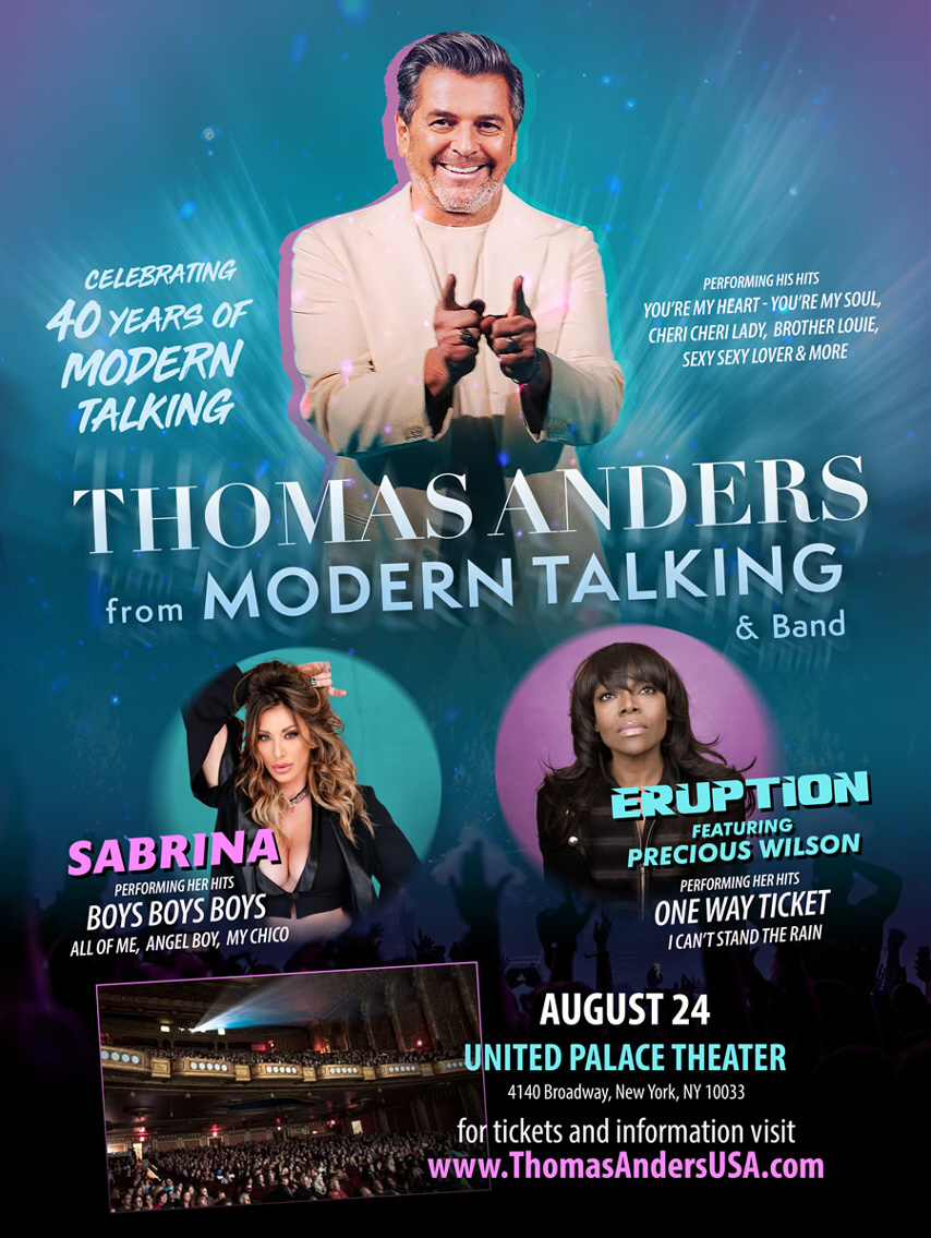Buy tickets for Thomas Anders / Sabrina Salerno & Precious Wilson in NYC Thomas Anders / Sabrina Salerno & Precious Wilson in NYC