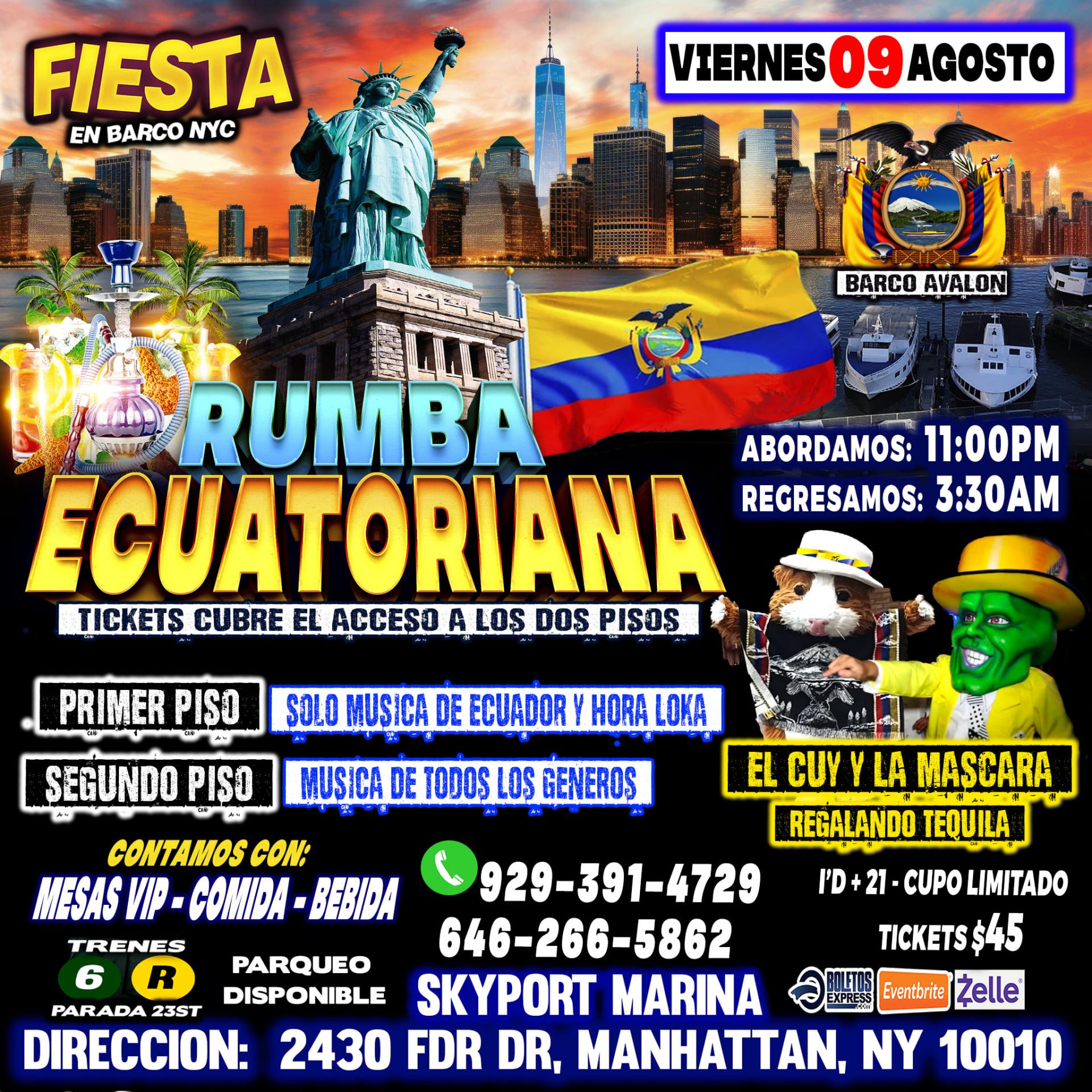 Buy tickets for RUMBA ECUATORIANA + TEQUILA GRATIS + RADIO DJS RUMBA ECUATORIANA + TEQUILA GRATIS + RADIO DJS