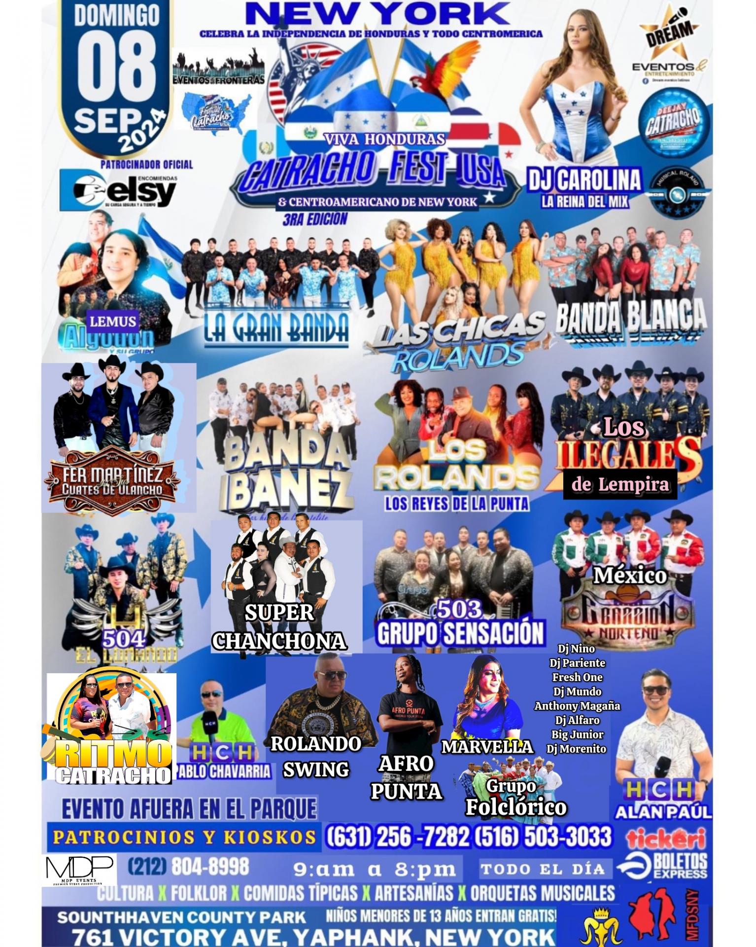Buy tickets for Catracho Fest Usa NY 2024 Este Domingo 8 Sept / al aire libre , New York Catracho Fest Usa NY 2024 Este Domingo 8 Sept / al aire libre , New York