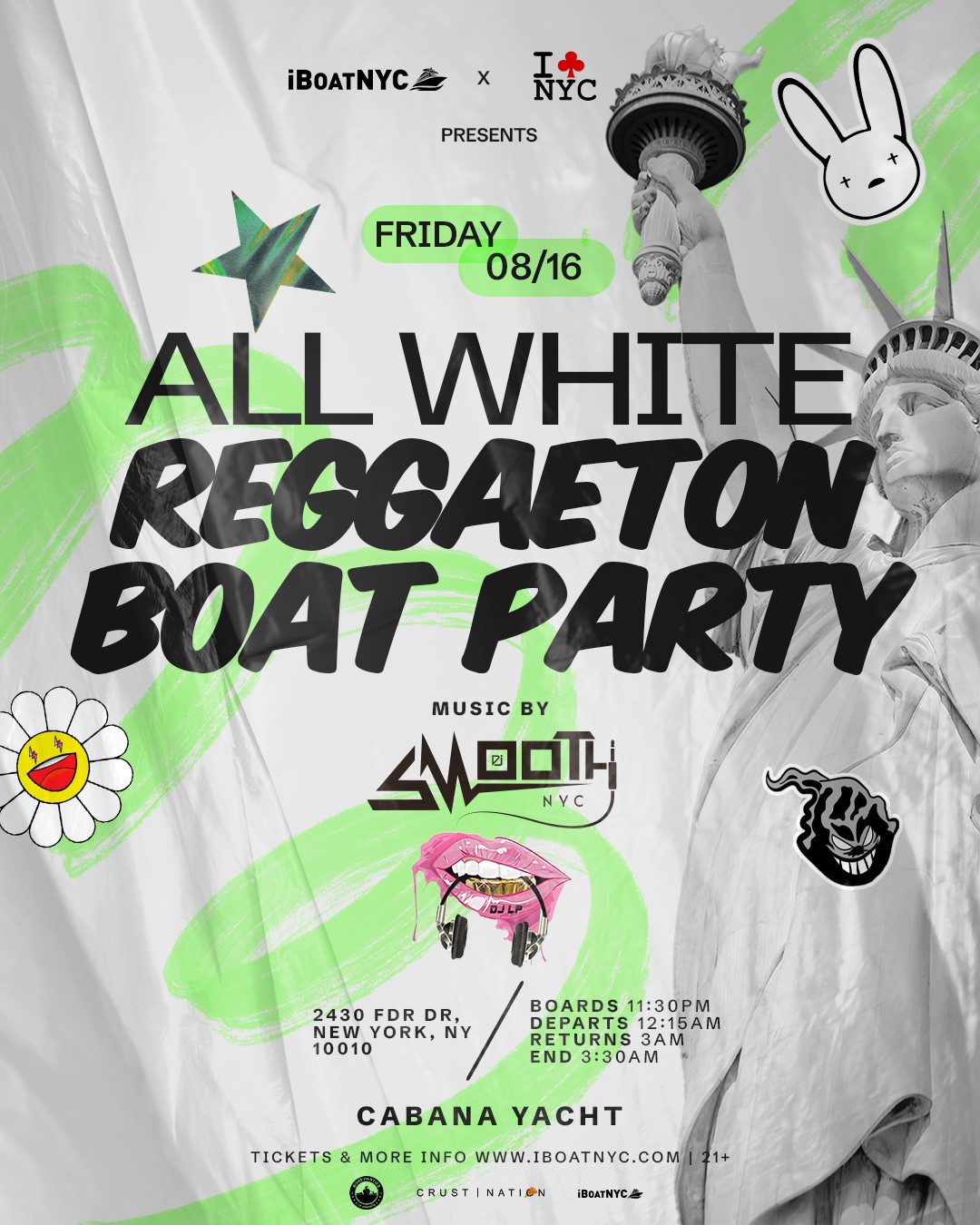 Buy tickets for ALL WHITE ALL NIGHT - TODO BLANCO - Latin & Reggaeton Boat Party Cruise ALL WHITE ALL NIGHT - TODO BLANCO - Latin & Reggaeton Boat Party Cruise