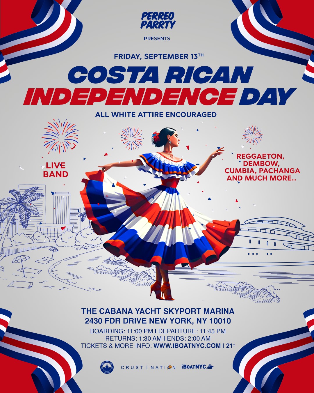 Buy tickets for COSTA RICA INDEPENDENCE Boat Party Yacht Cruise NYC COSTA RICA INDEPENDENCE Boat Party Yacht Cruise NYC