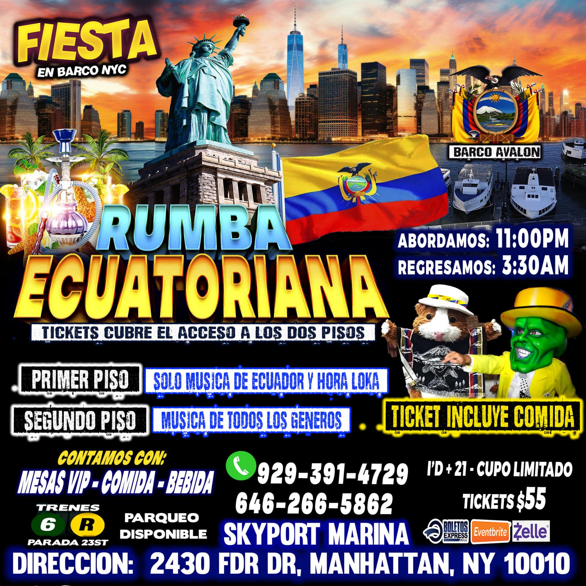 Buy tickets for RUMBA ECUATORIANA + COMIDA GRATIS RUMBA ECUATORIANA + COMIDA GRATIS