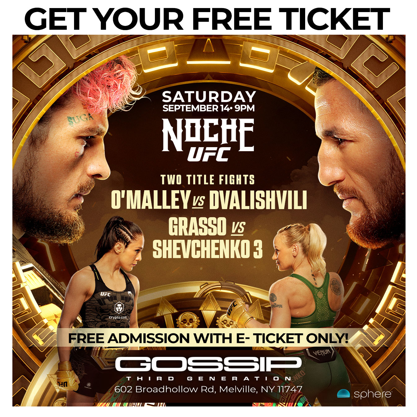 Buy tickets for O'MALLEY vs DVALISHVILI O'MALLEY vs DVALISHVILI