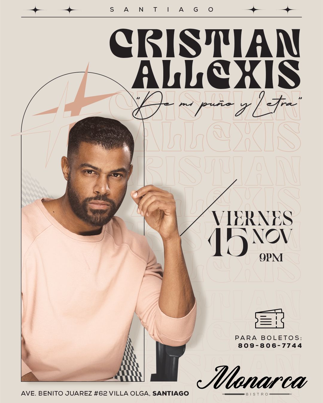 Buy tickets for CRISTIAN ALLEXIS CRISTIAN ALLEXIS