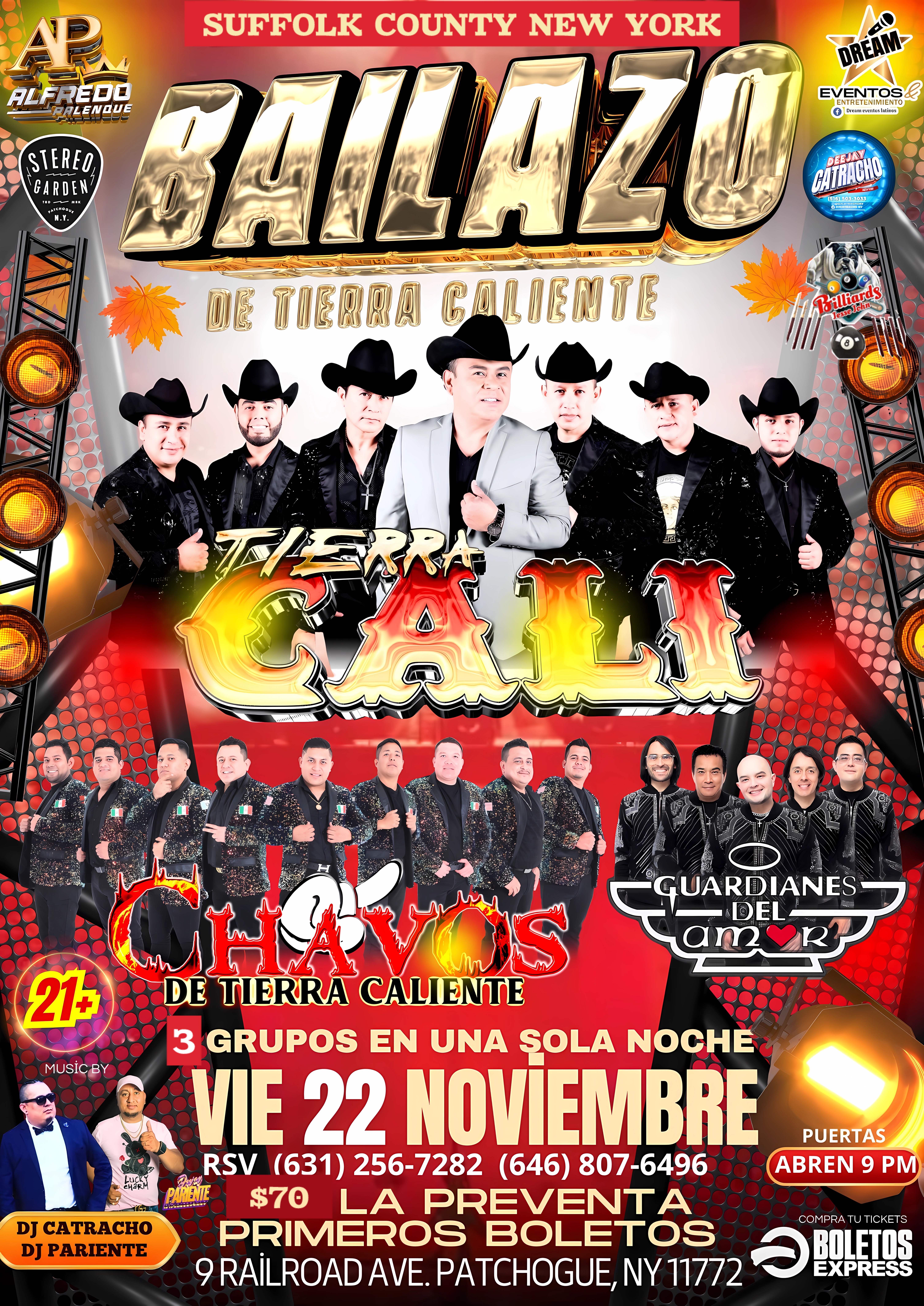 Buy tickets for Concierto Tierra Cali / Guardianes / Chavos de Tierra Caliente en Stereo Garden en Suffolk NY Concierto Tierra Cali / Guardianes / Chavos de Tierra Caliente en Stereo Garden en Suffolk NY