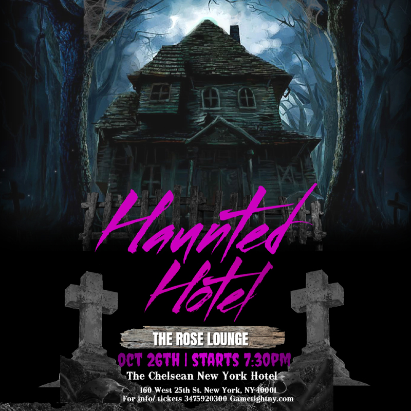 Buy tickets for The Rose Lounge at The Chelsean Hotel Haunted Halloween party 2024 The Rose Lounge at The Chelsean Hotel Haunted Halloween party 2024
