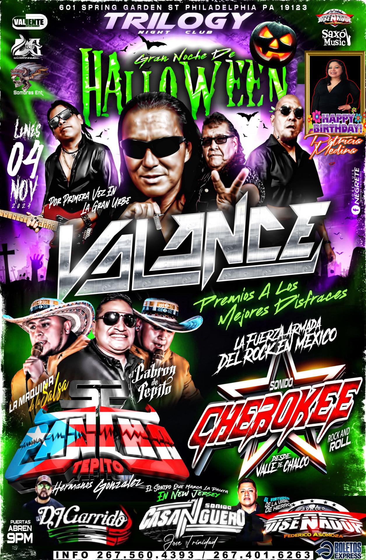 Buy tickets for Valance, Sonido pancho de tepito y Sonido Cherokee en PHILADELPHIA Valance, Sonido pancho de tepito y Sonido Cherokee en PHILADELPHIA