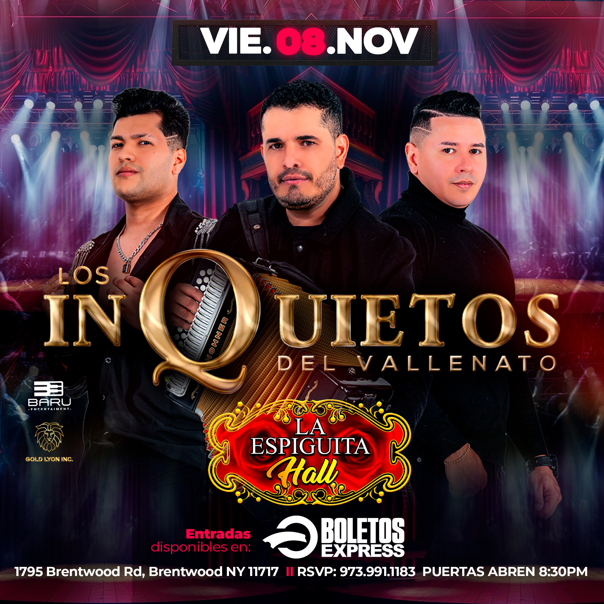 Buy tickets for Los Inquietos del Vallenato en Brentwood l NY Los Inquietos del Vallenato en Brentwood l NY